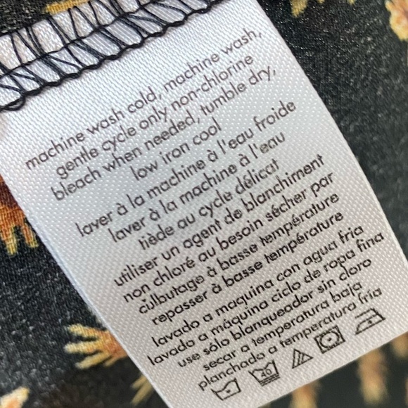 EUC WEWOREWHAT COWL SATIN CHARMEUSE MIDI DRESS IN BLACK MULTI DAISY FLORAL - Picture 10 of 10